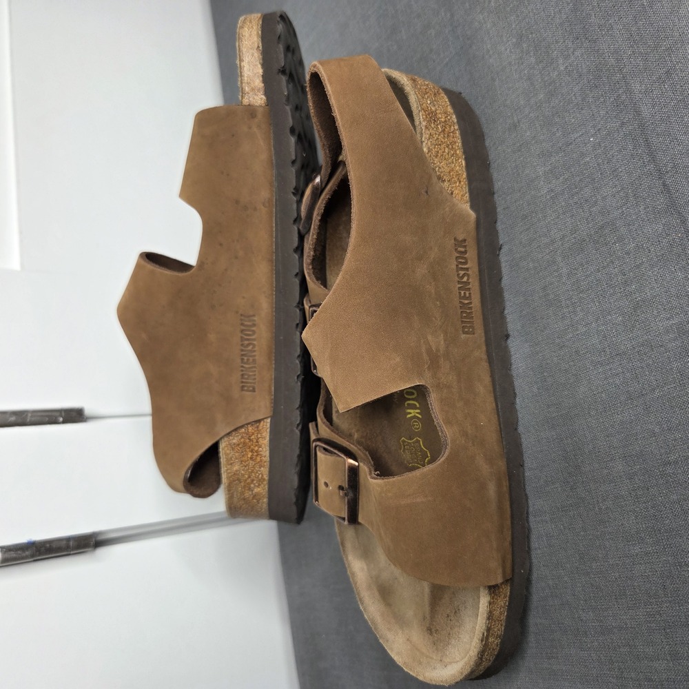 Birkenstock Women's Milano Brown Nubuck 3-Strap Sandals Size 8 US / 39 EU - Picture 10 of 12